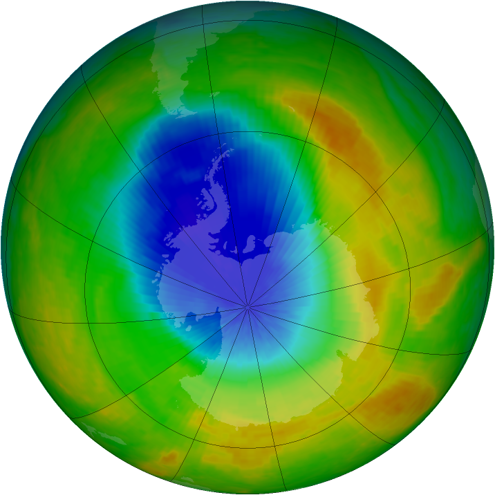 Antarctic ozone map for 24 October 2002